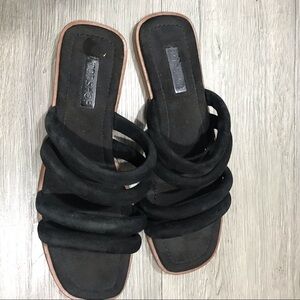 Topshop Fever Strappy Black Suede Sandals